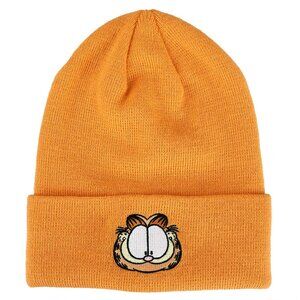 Garfield Face Embroidered Knit Beanie